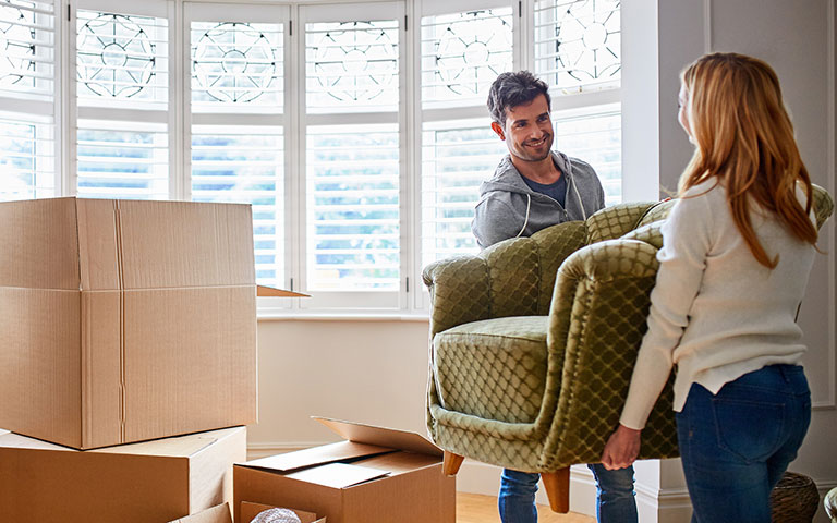 couple moving home