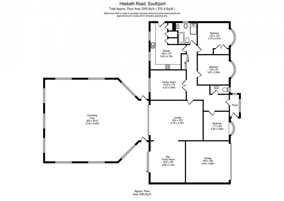 Floorplan for Hesketh Road, Southport, PR9