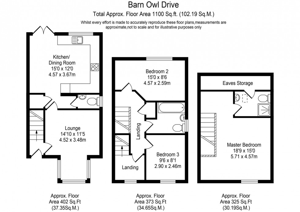 Floorplan for Barn Owl Drive, Farington Moss, PR26