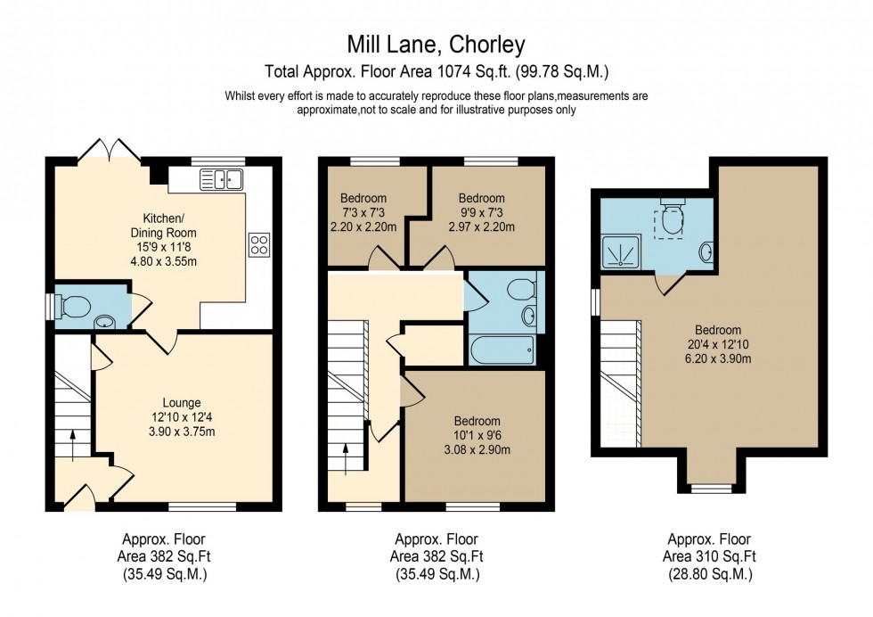 Floorplan for Mill Lane, Coppull, PR7