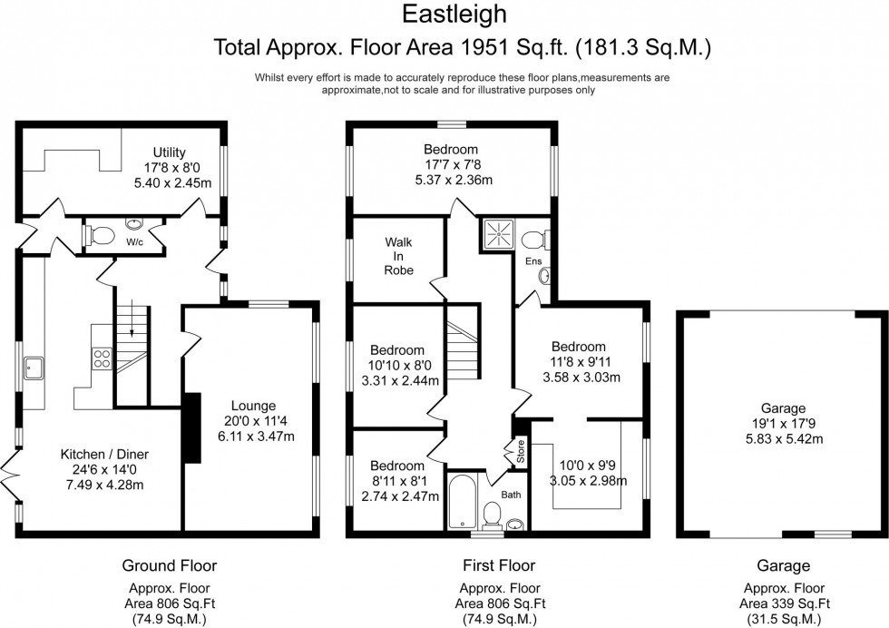 Floorplan for Eastleigh, Skelmersdale, WN8