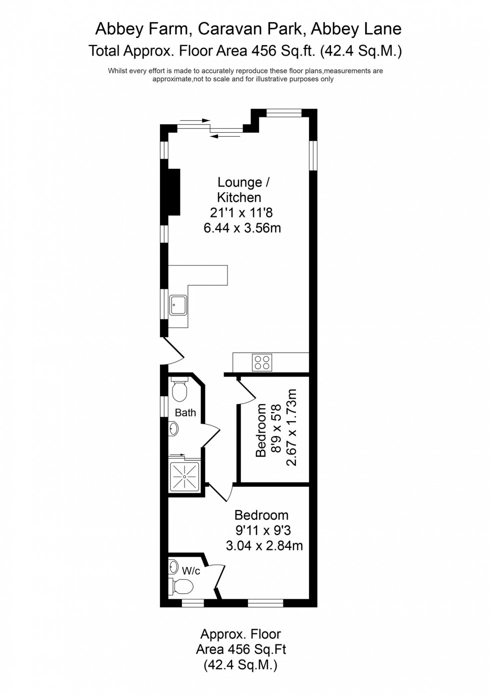 Floorplan for Abbey Farm Caravan Park, Abbey Lane, L40