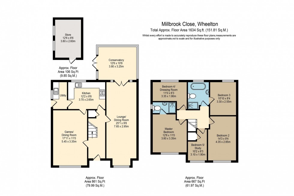 Floorplan for Millbrook Close, Wheelton, PR6