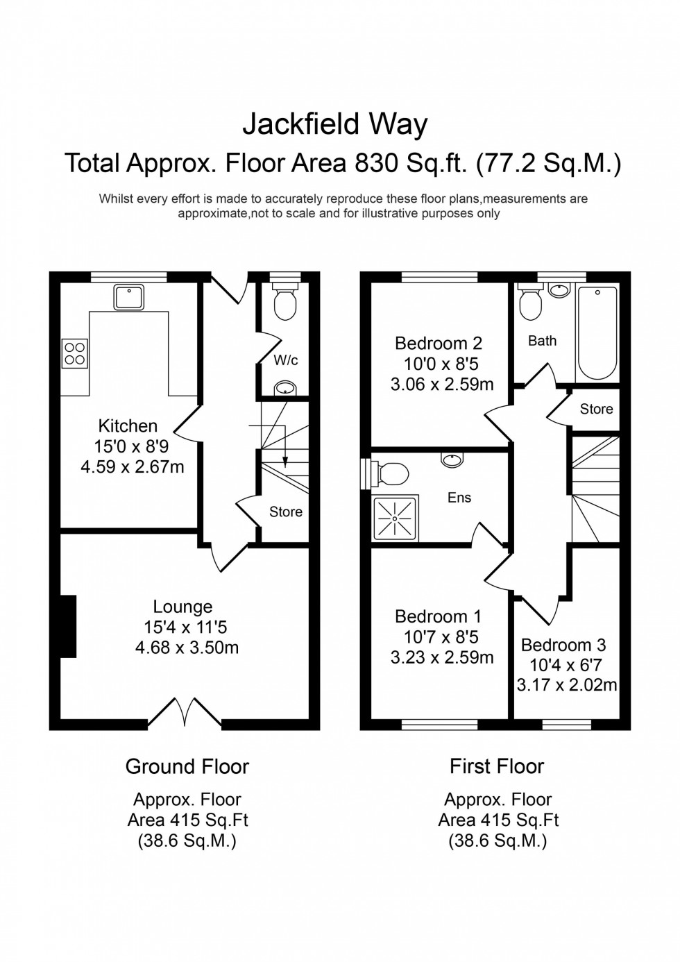 Floorplan for Jackfield Way, Skelmersdale, WN8
