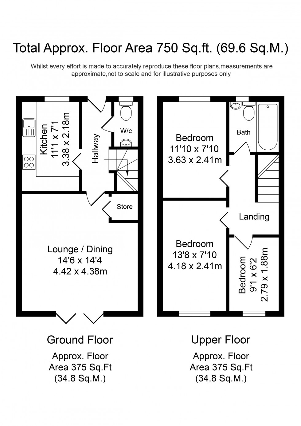 Floorplan for Glovers Way, Burscough