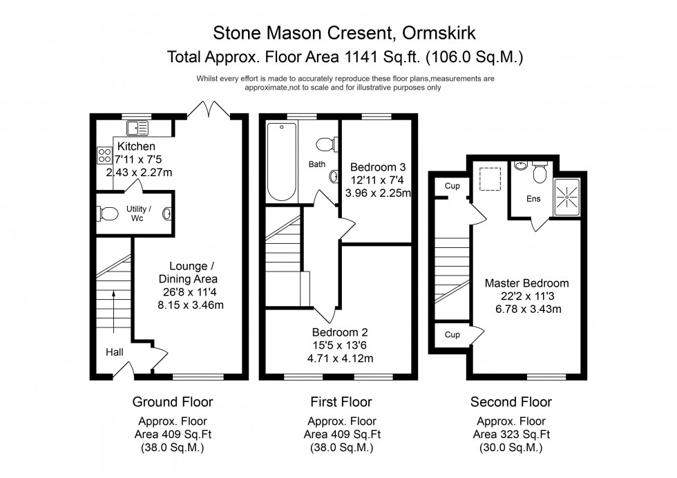 Floorplan for Stone Mason Crescent, Ormskirk