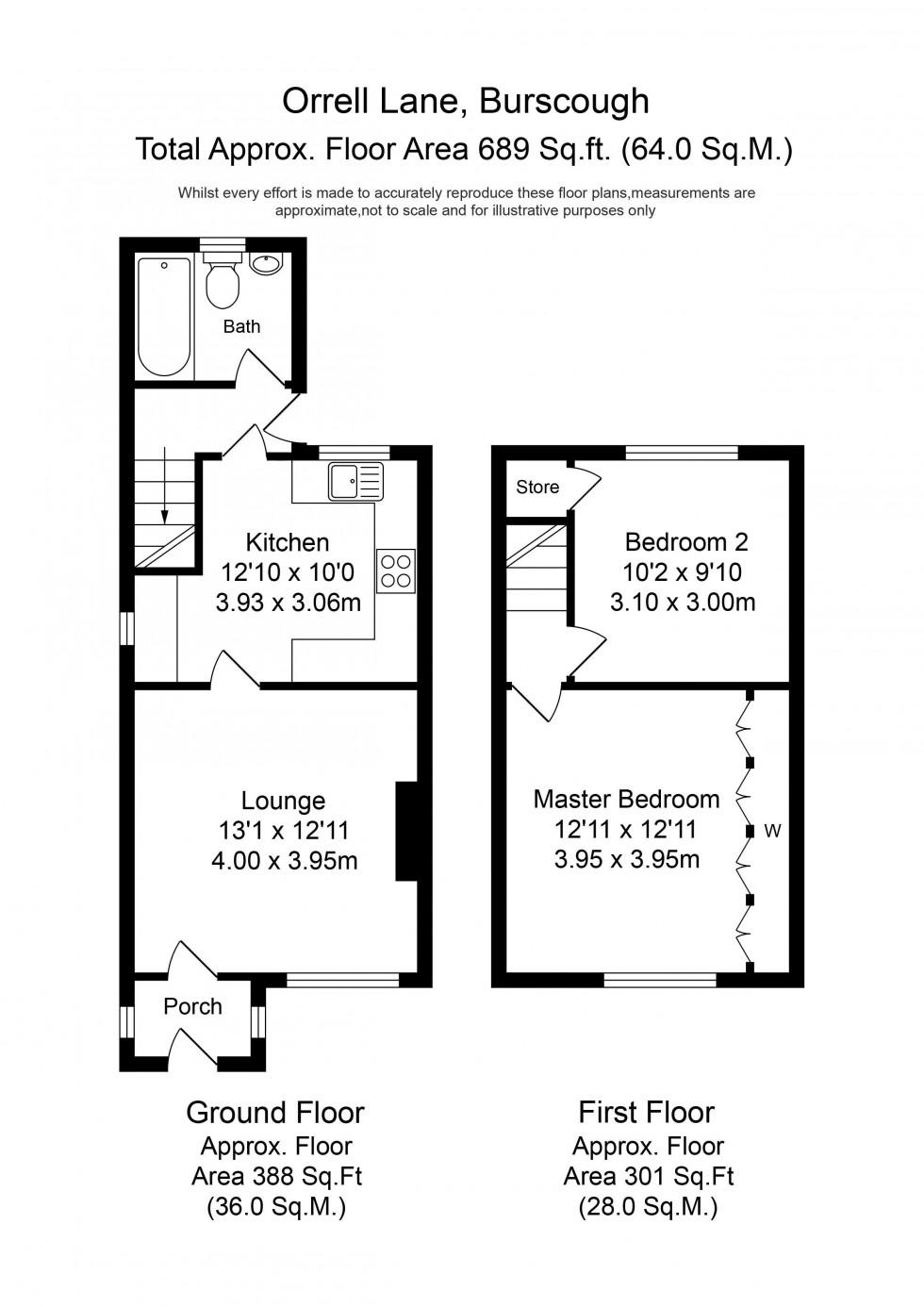 Floorplan for Orrell Lane, Burscough
