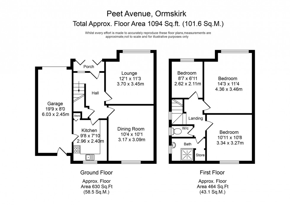 Floorplan for Peet Avenue, Ormskirk, L39