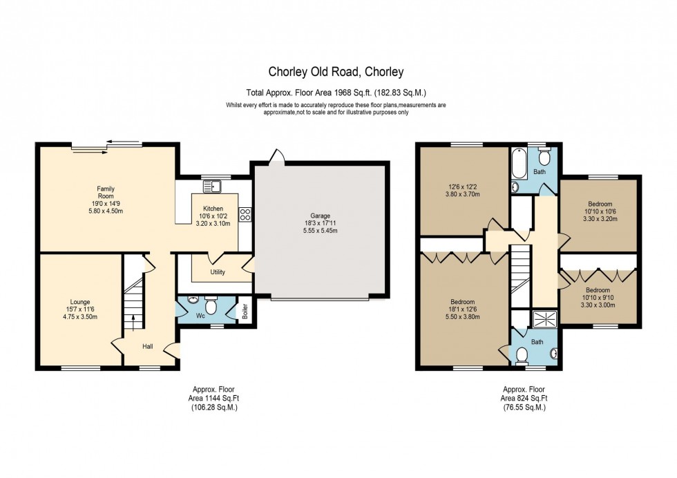 Floorplan for Chorley Old Road, Whittle-Le-Woods, PR6