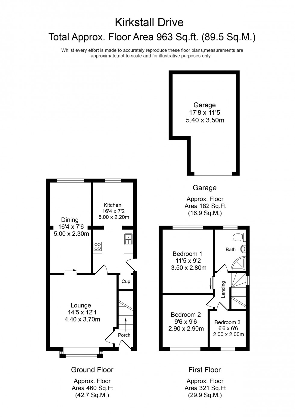 Floorplan for Kirkstall Drive, Chorley