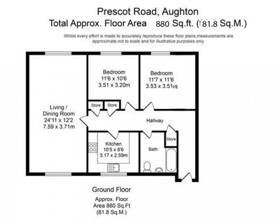 Floorplan for Prescot Road, Ormskirk