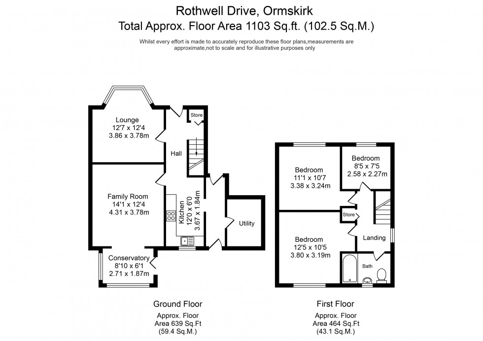 Floorplan for Rothwell Drive, Aughton