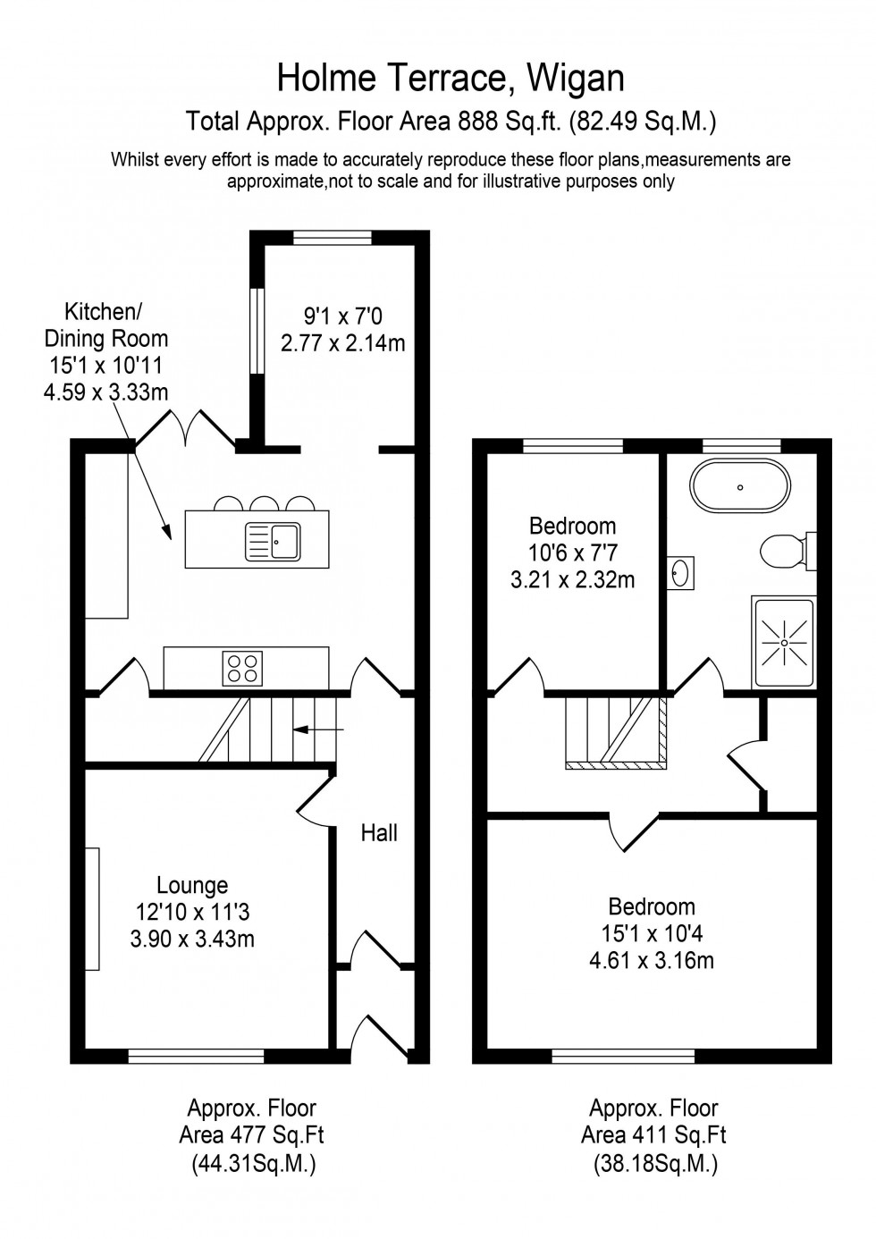 Floorplan for Holme Terrace, Wigan