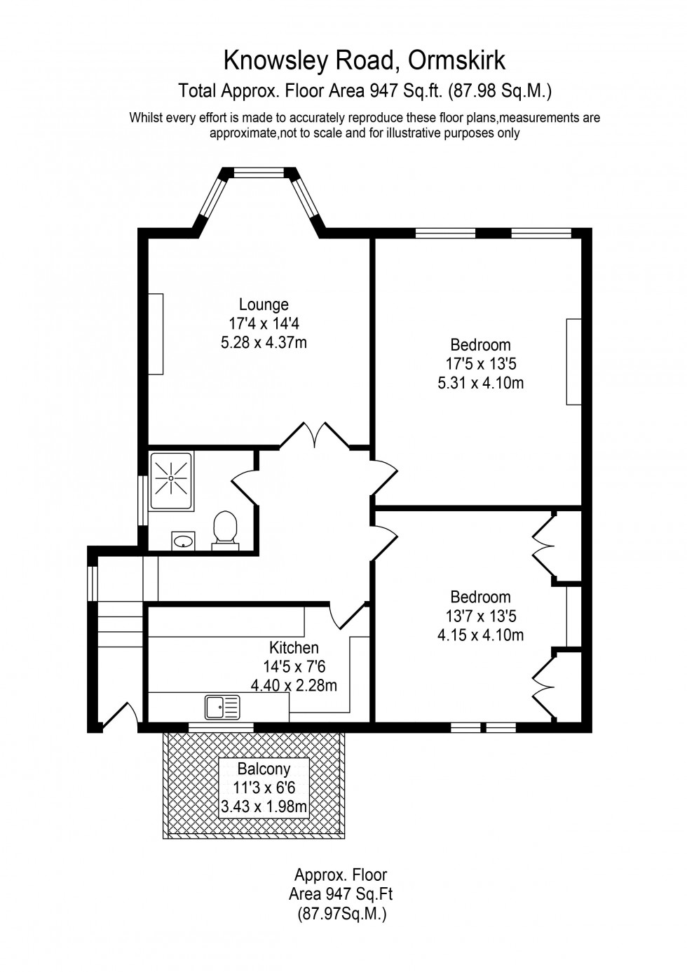 Floorplan for Knowsley Road, Ormskirk