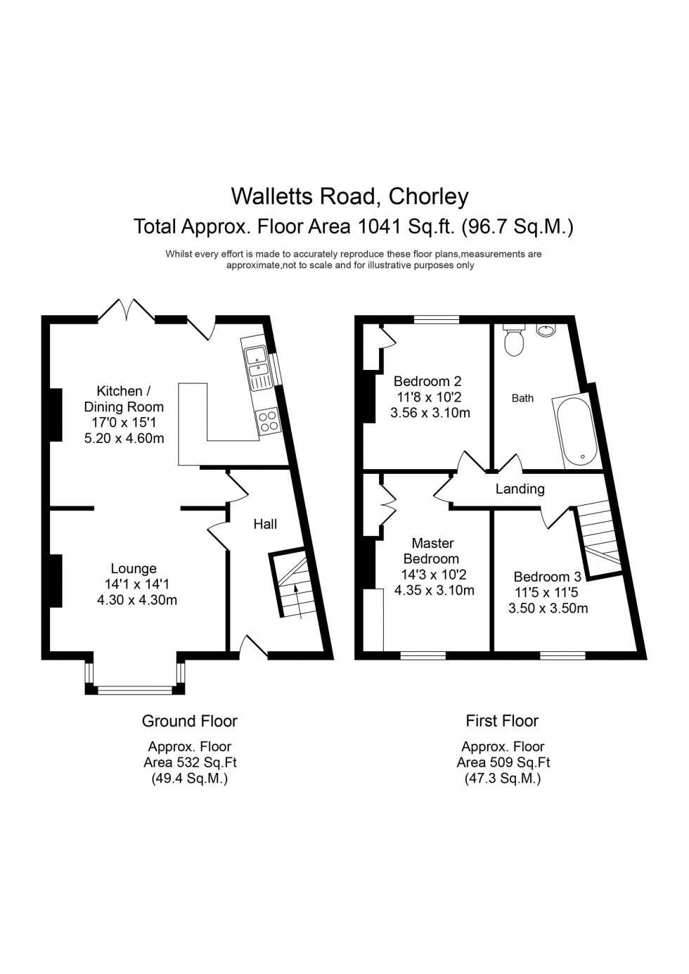 Floorplan for Walletts Road, Chorley, PR7