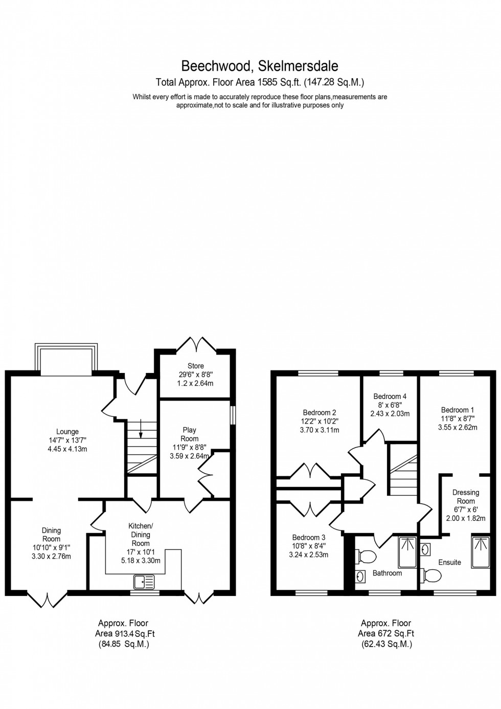 Floorplan for Beechwood, Skelmersdale, WN8