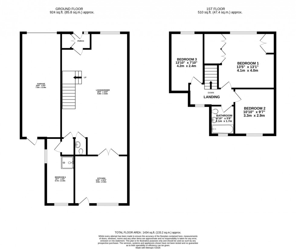 Floorplan for Moss Lane, Burscough, L40
