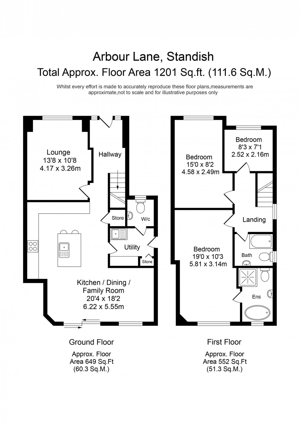 Floorplan for Arbour Lane, Standish, WN6