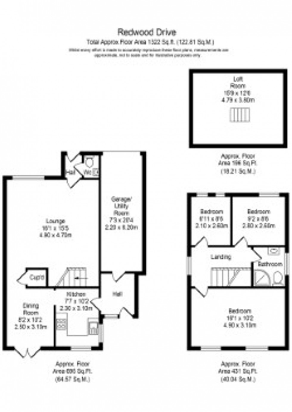 Floorplan for Redwood Drive, Chorley, PR7
