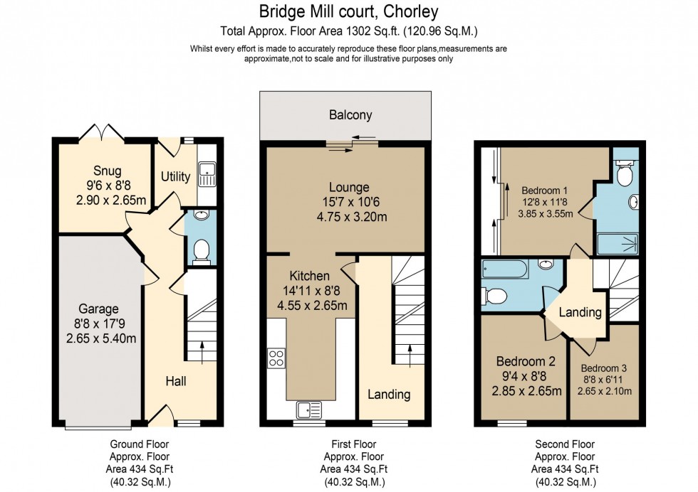 Floorplan for Bridge Mill Court, Chorley, PR6