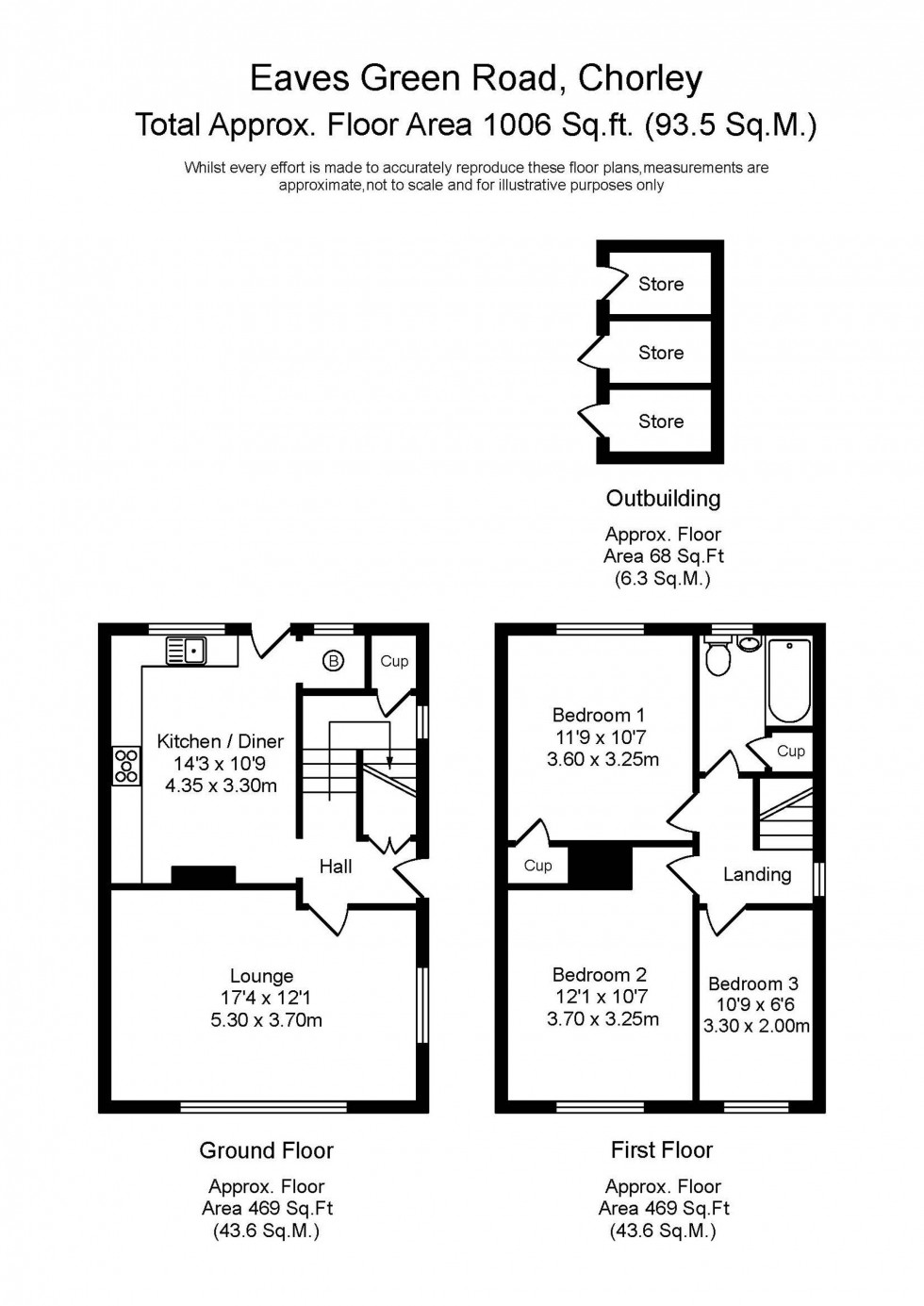 Floorplan for Eaves Green Road, Chorley, PR7
