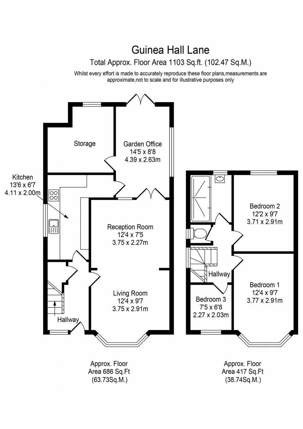 Floorplan for Guinea Hall Lane, Southport, PR9