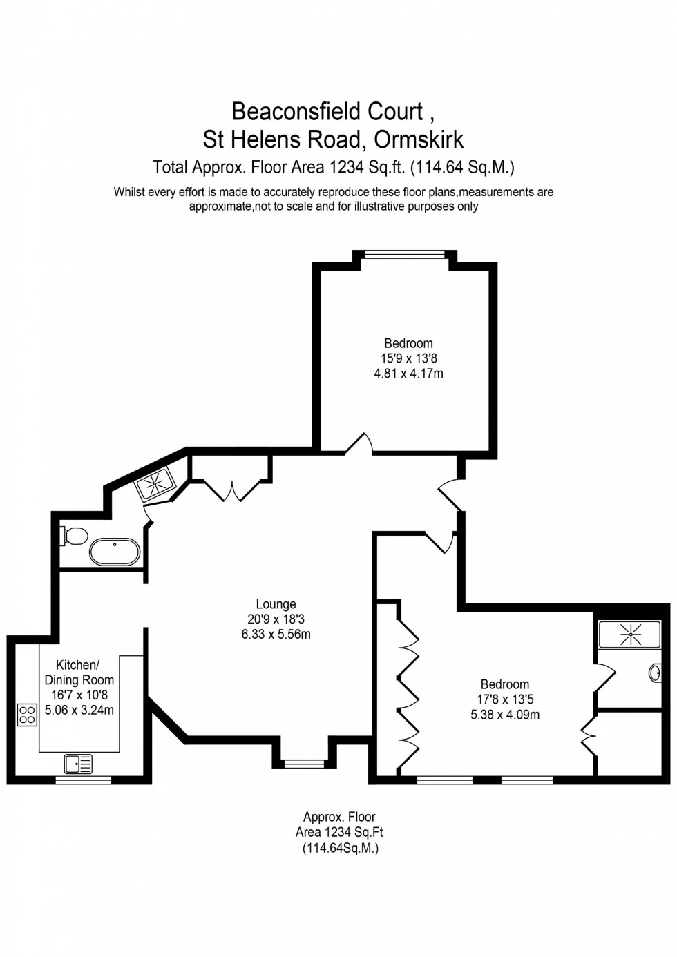 Floorplan for St. Helens Road, Ormskirk, L39