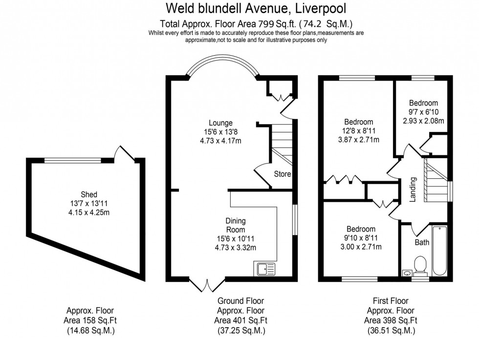 Floorplan for Weld Blundell Avenue, Liverpool, L31