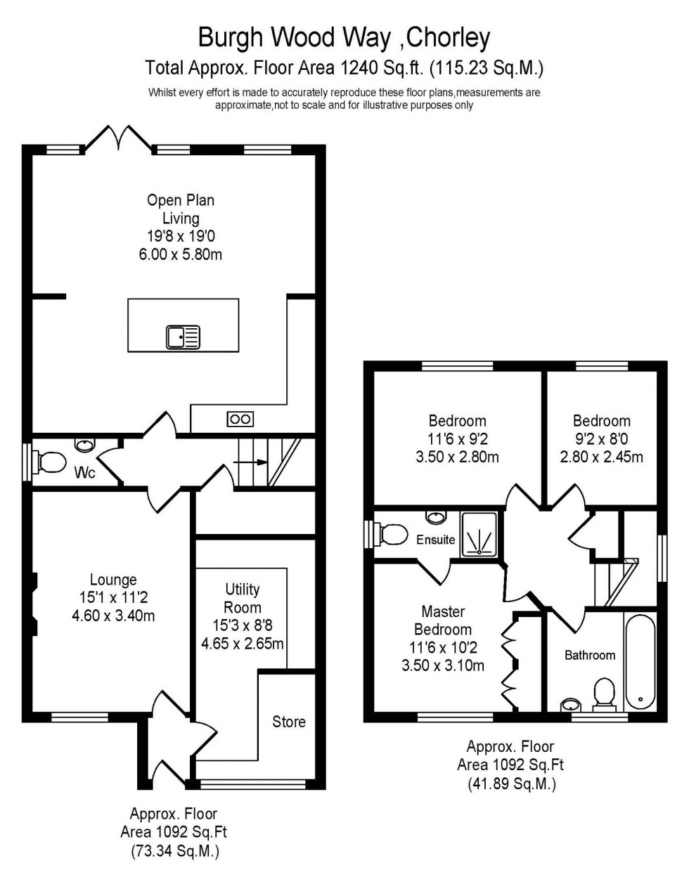 Floorplan for Burgh Wood Way, Chorley, PR7