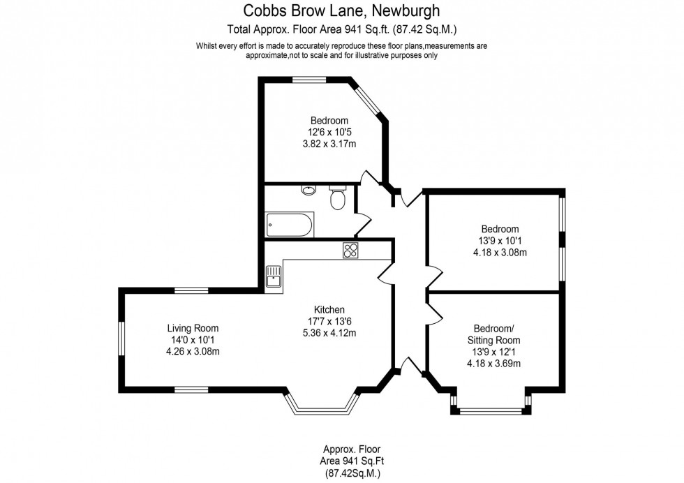 Floorplan for Cobbs Brow Lane, Newburgh, WN8