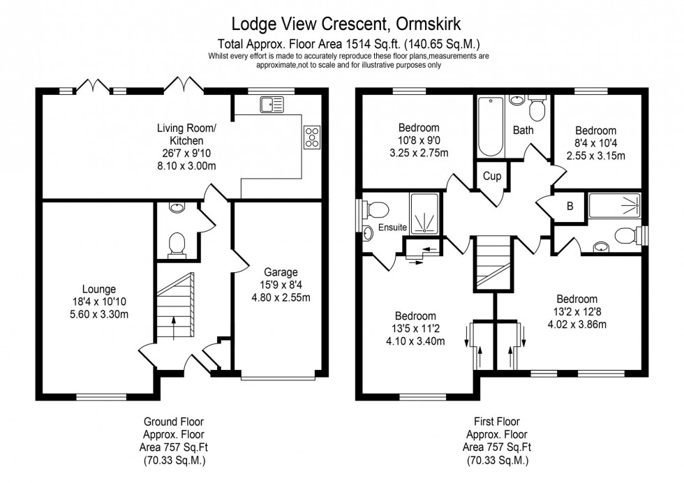 Floorplan for Lodge View Crescent, Burscough, L40