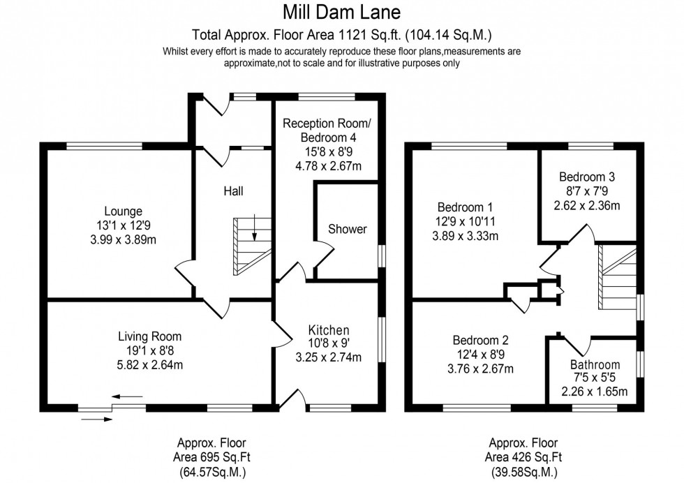 Floorplan for Mill Dam Lane, Burscough, L40