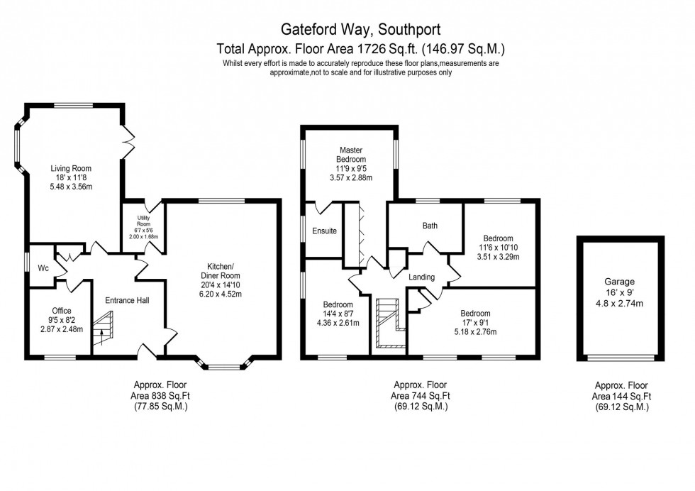 Floorplan for Gateford Way, Southport, PR8