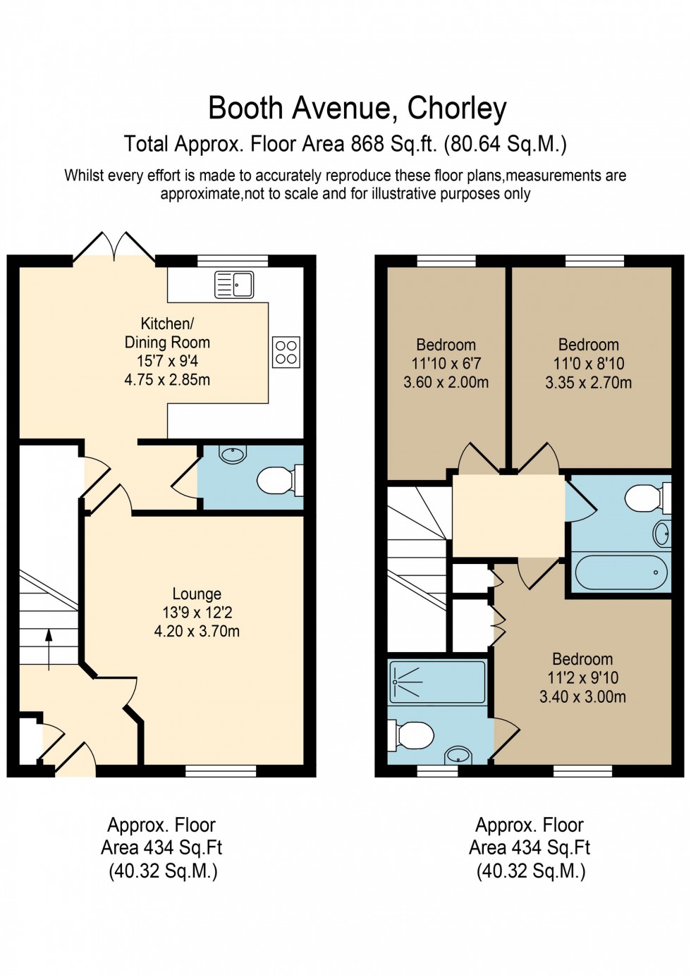 Floorplan for Booth Avenue, Chorley, PR7
