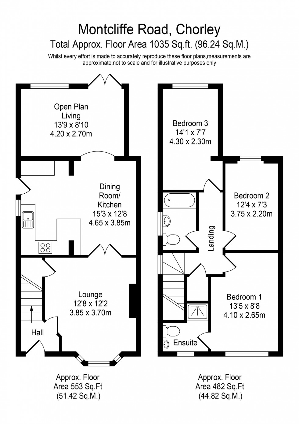 Floorplan for Montcliffe Road, Chorley, PR6