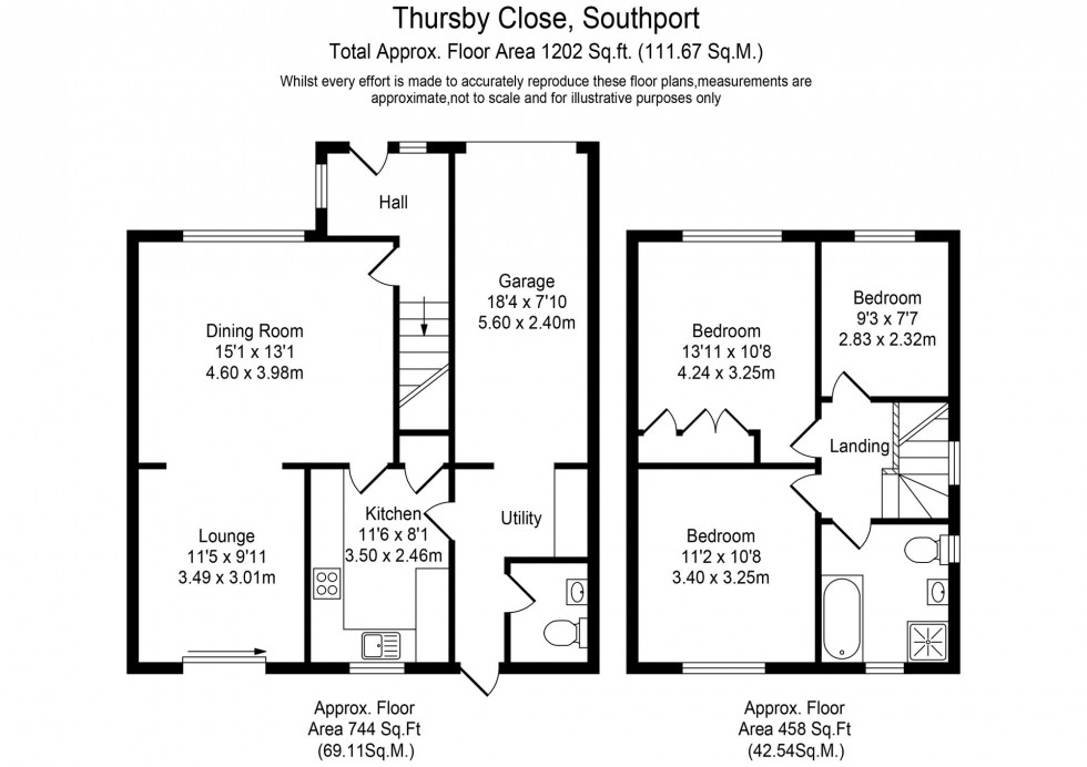 Floorplan for Thursby Close, Southport, PR8
