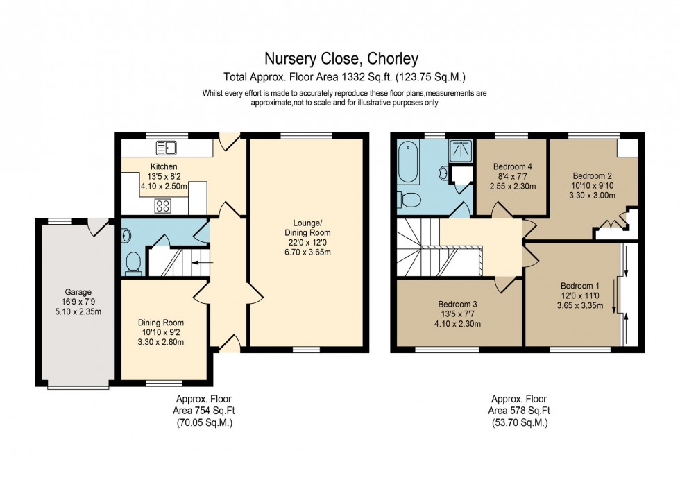 Floorplan for Nursery Close, Charnock Richard, PR7