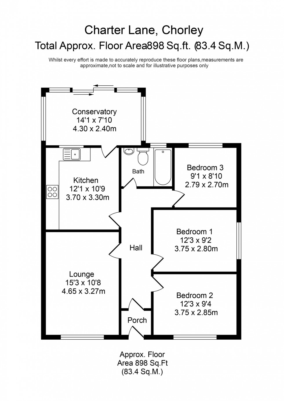 Floorplan for Charter Lane, Charnock Richard, PR7