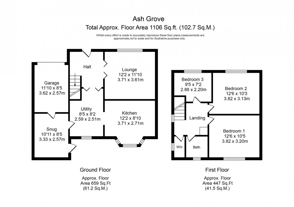 Floorplan for Ash Grove, Skelmersdale, WN8