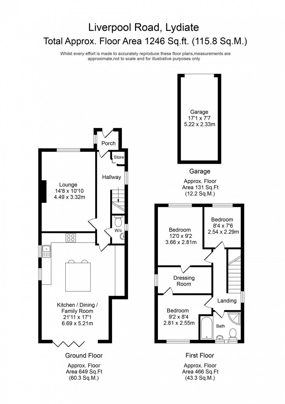 Floorplan for Liverpool Road, Lydiate, L31