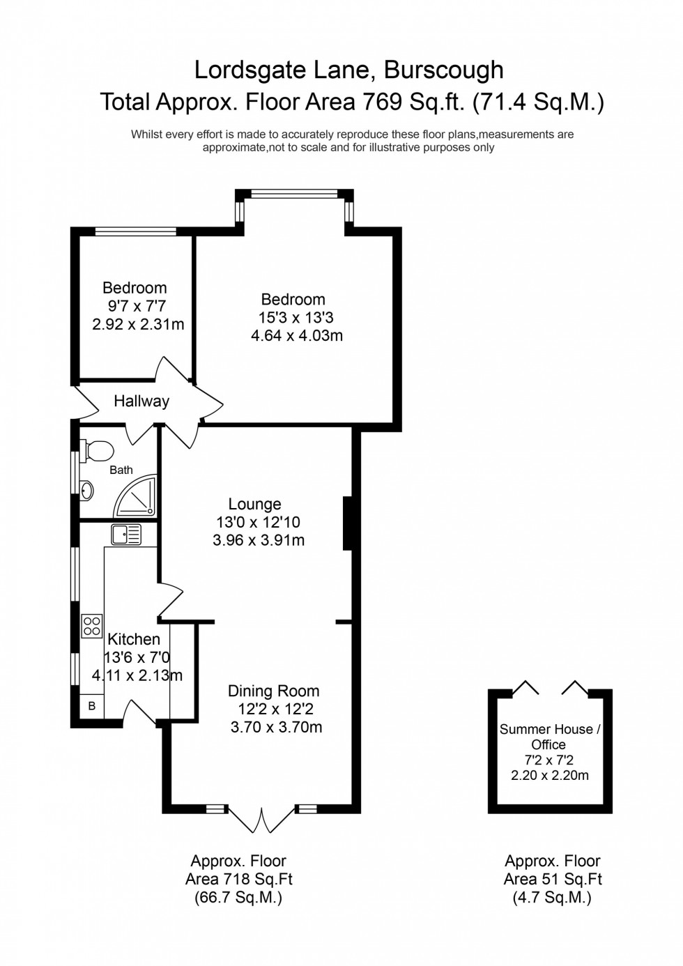 Floorplan for Lordsgate Lane, Burscough, L40