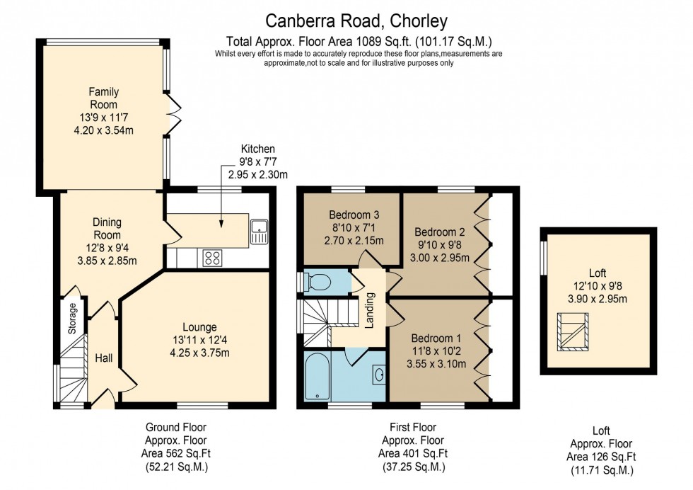 Floorplan for Canberra Road, Leyland, PR25