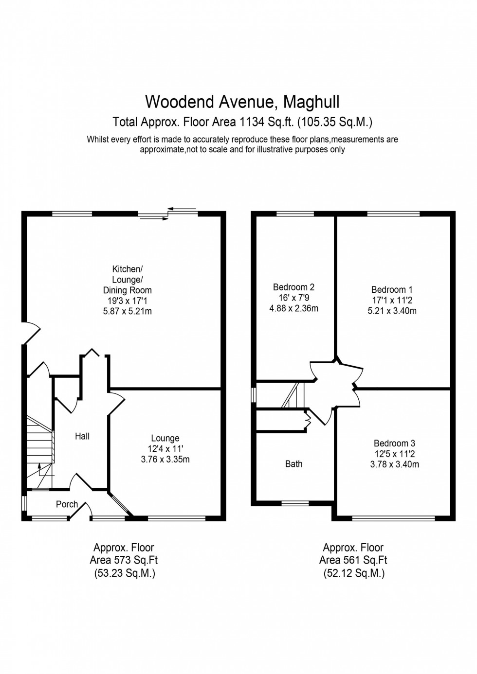 Floorplan for Woodend Avenue, Maghull, L31