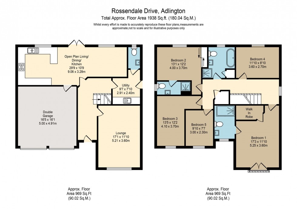 Floorplan for Rossendale Drive, Adlington, PR6