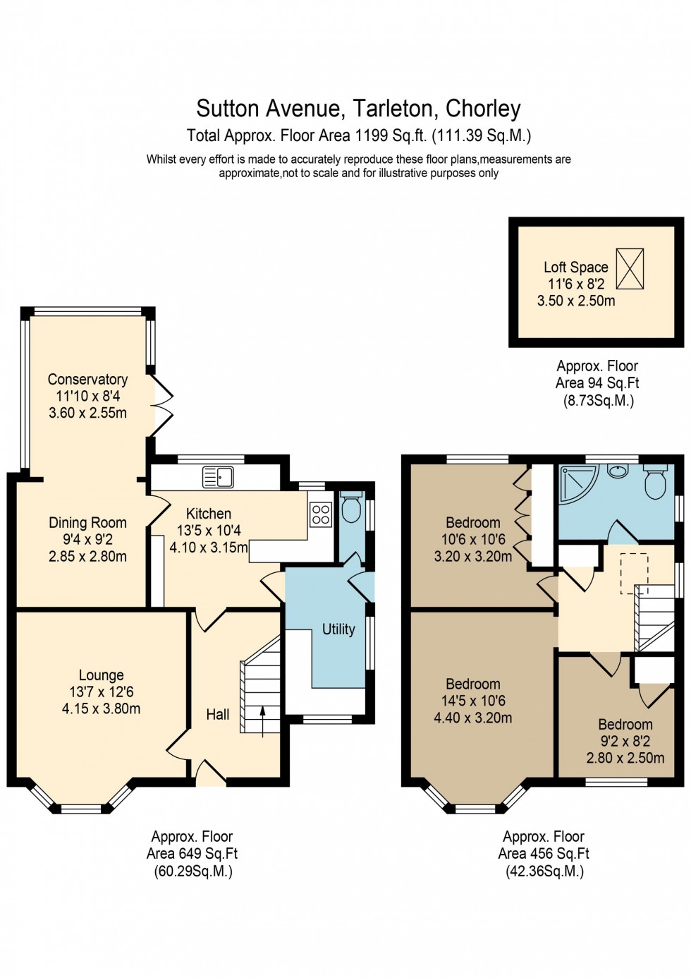 Floorplan for Sutton Avenue, Tarleton, PR4