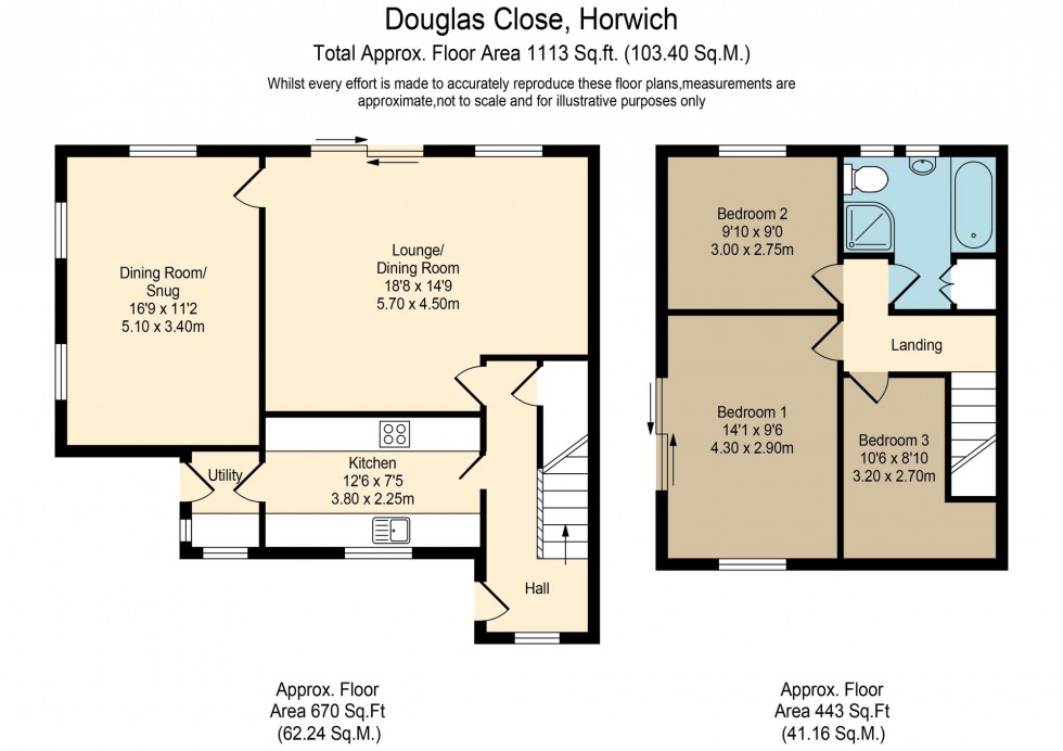 Floorplan for Douglas Close, Horwich, BL6