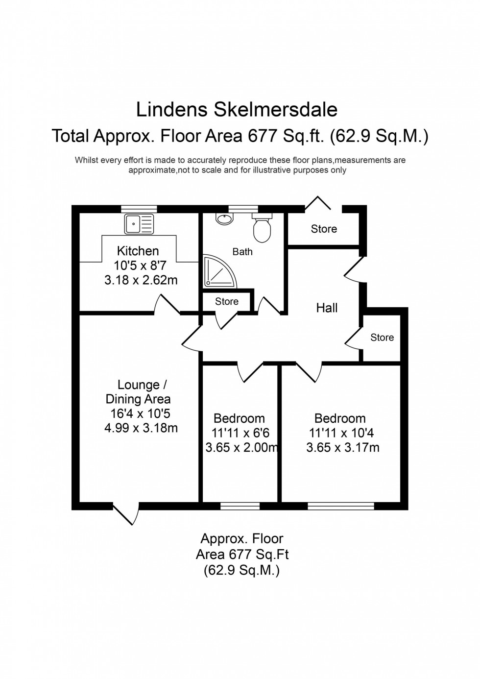 Floorplan for Lindens, Skelmersdale, WN8
