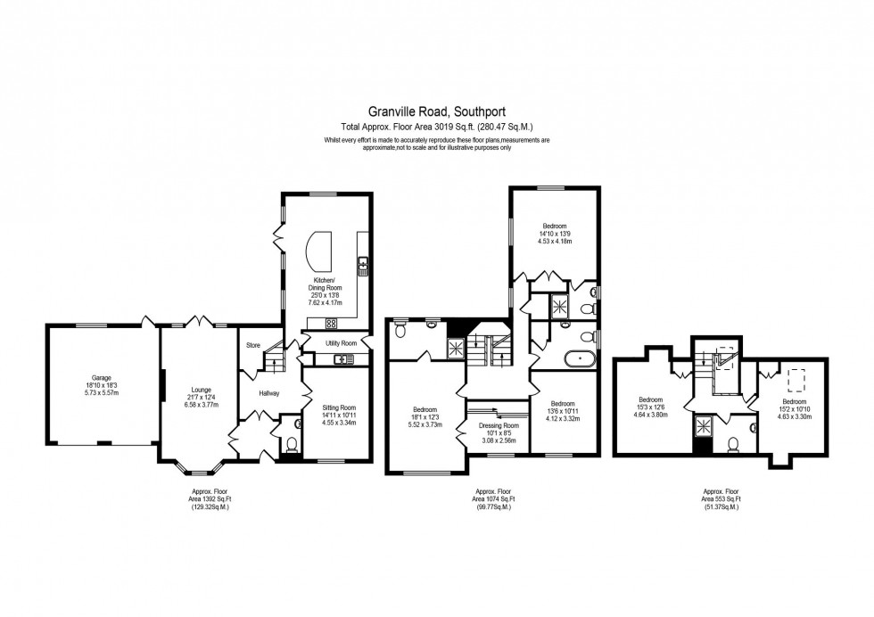 Floorplan for Granville Road, Southport, PR8