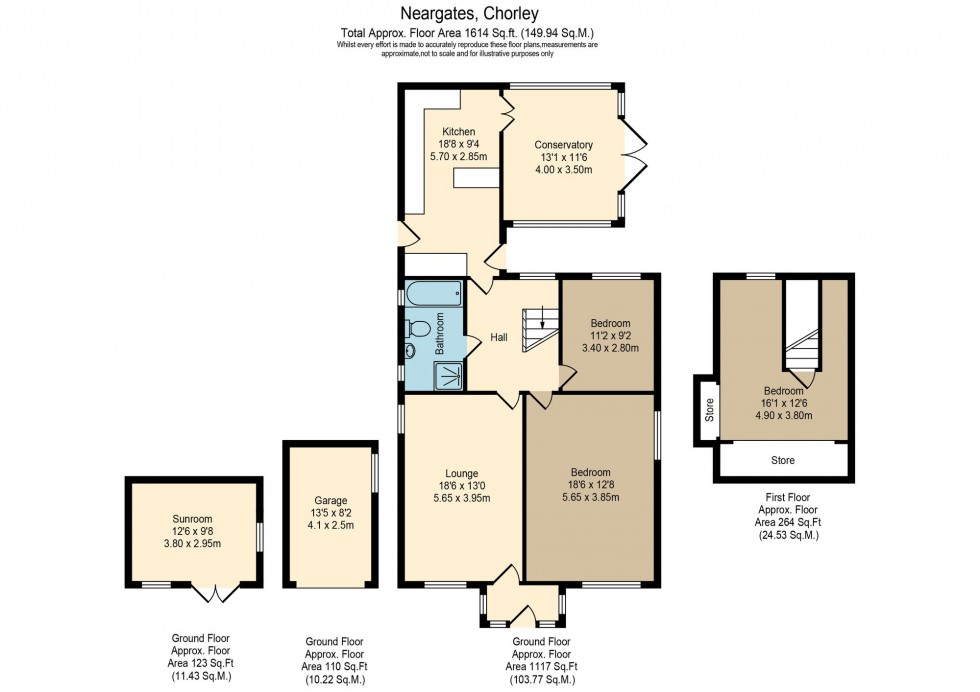 Floorplan for Neargates, Charnock Richard, PR7
