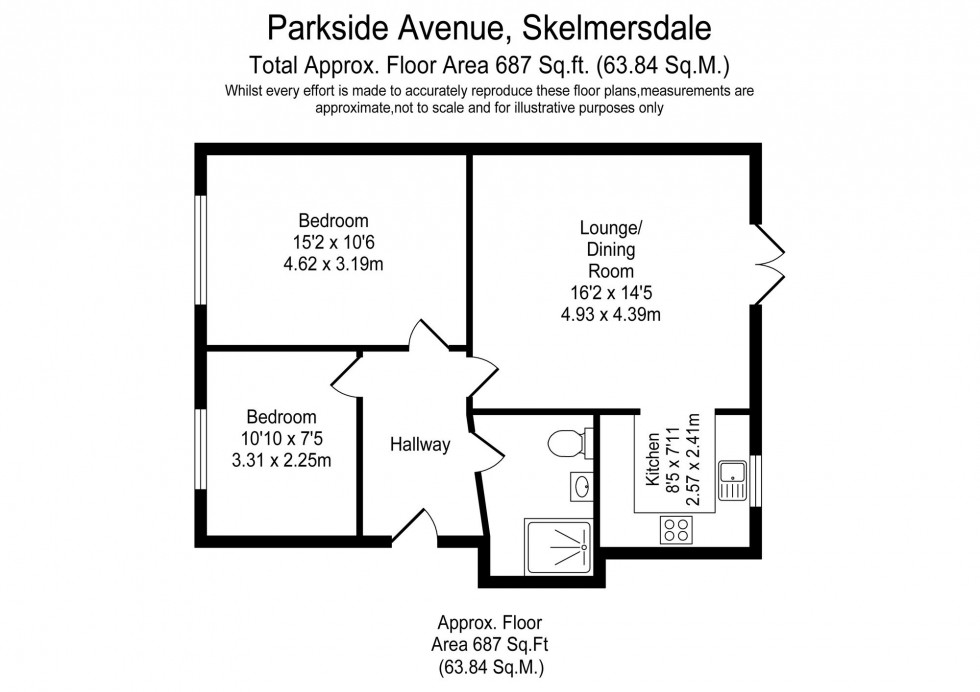 Floorplan for Parkside Avenue, Skelmersdale, WN8